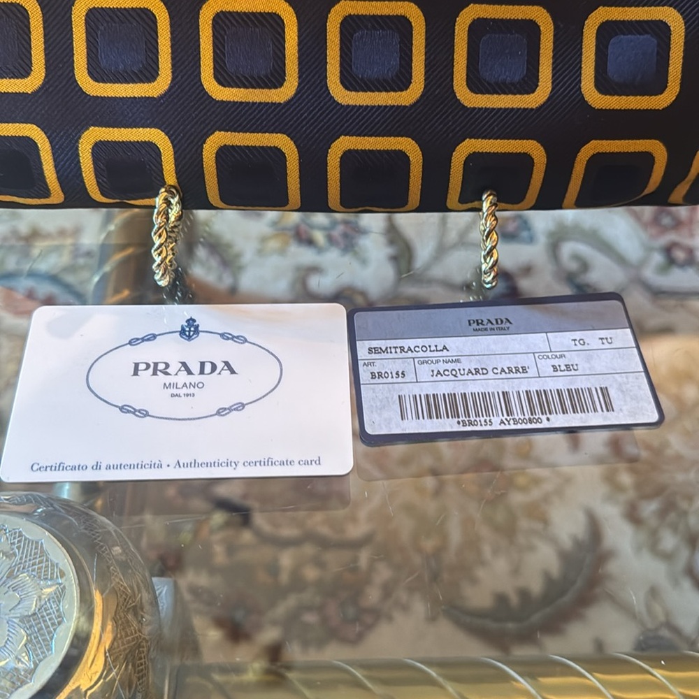 Prada holiday, and Brown re-ordered for Prada blue gold geometric design - Picture 5 of 15